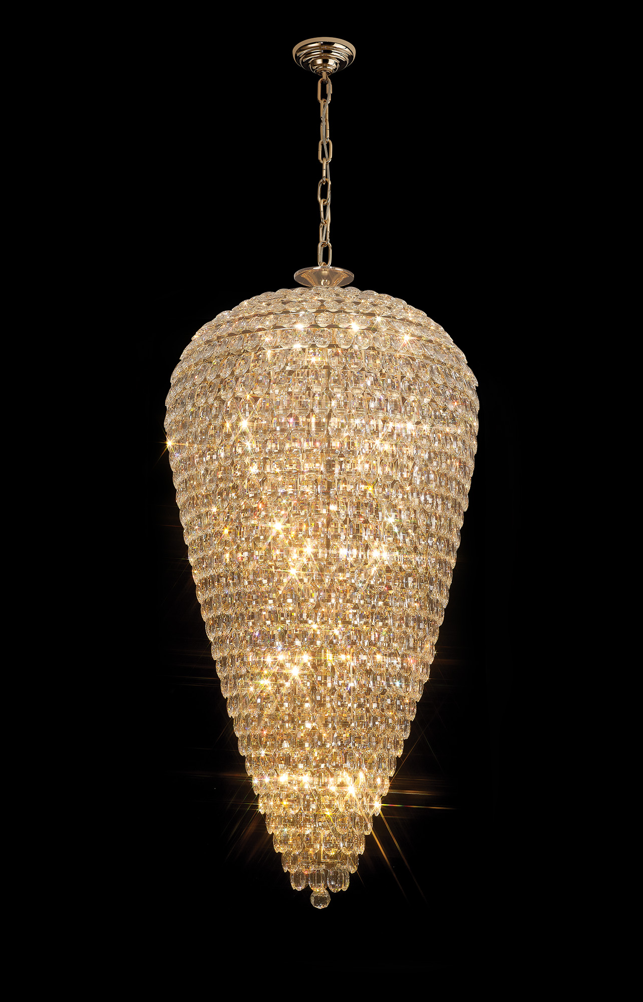 IL32889  Coniston Tall Acorn Pendant 30 Light French Gold